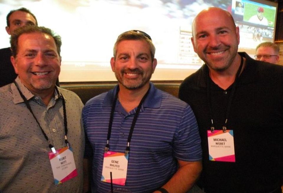 2K Witt and Associates business development manager Kurt Witt, Marquette Bank VP Gene Malfeo and Marquette Bank First VP Michael Nisbet