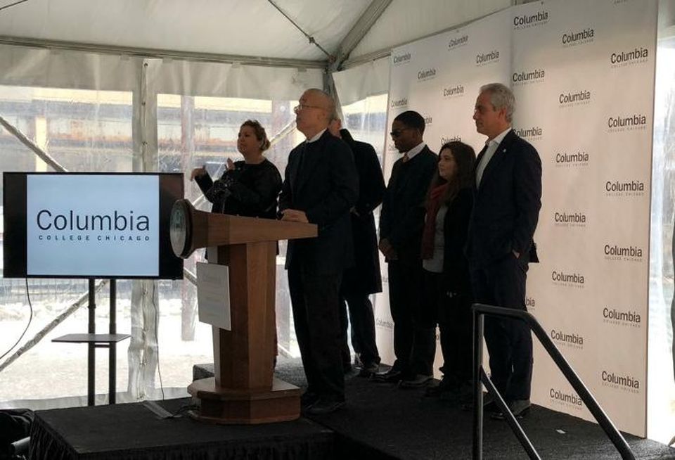 Columbia College Chicago President Dr. Kwang-Wu Kim and Mayor Rahm Emanuel