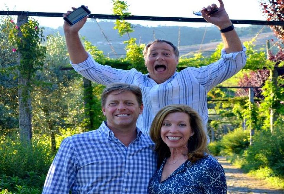 T5 Data Centers EVP Craig McKesson (front, left) with wife Kim and friend Marcus photobombing them during a vacation in Portugal.
