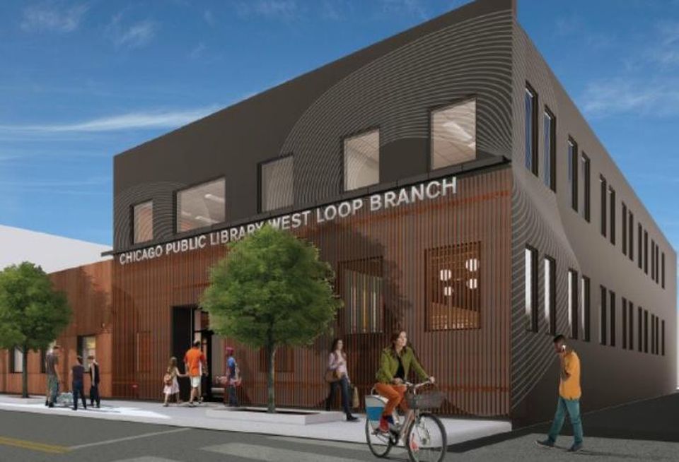 A rendering of the future Chicago Public Library's West Loop branch.
