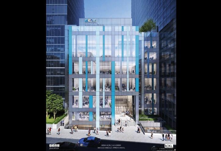 A rendering of GEMS World Middle-Upper School in Lakeshore East