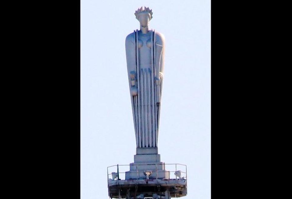 The Ceres statue atop the Chicago Board of Trade Building.