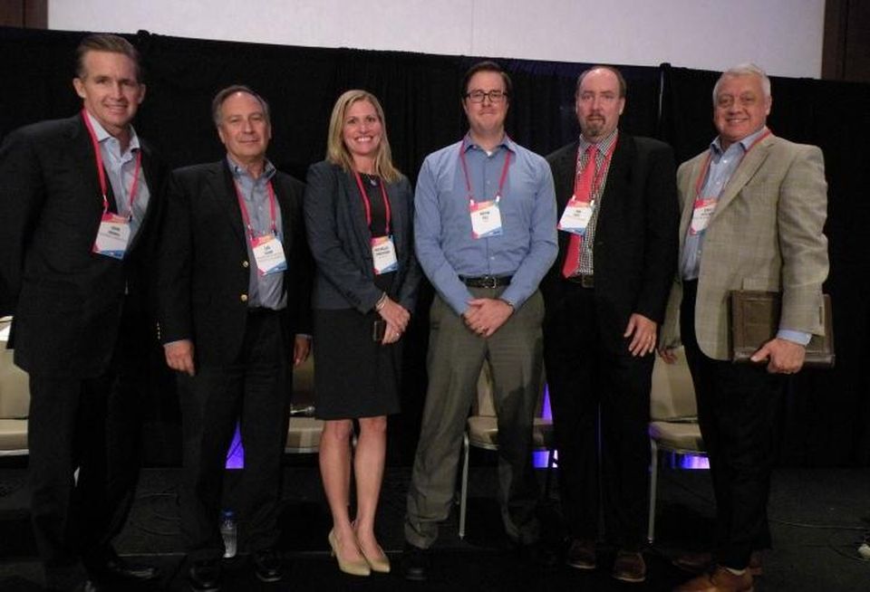 Cushman & Wakefield Executive Managing Director John Morris, Transportation and Logistics Advisors Managing Parner Lee Clair, BLS & Co. Industrial & Supply Chain Practice Leader Michelle Comerford, DHL Director Keith Gill, Ports Of Indiana Port Director Ian Hirt and BNSF Railway Co. Regional Manager Eric Pitcher