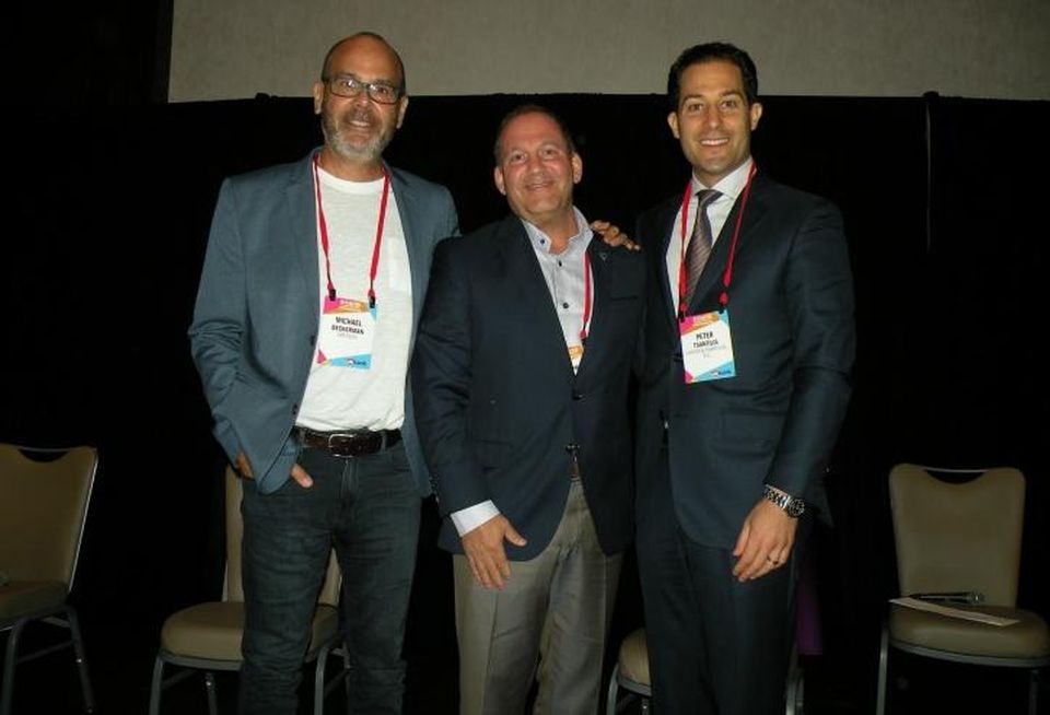 CREtech founder and CEO Michael Beckerman, Newmark Knigh Frank Executive Managing Director Geoff Kasselman and Liston & Tsantillis Partner Peter Tsantillis