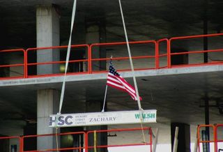 Zachary Hotel topping beam, Chicago