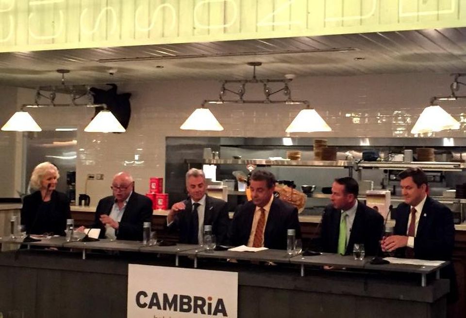 Choice Hotels SVP of Upscale Brands Janis Cannon, HOTELS magazine editor Jeff Weinstein, Fillmore Capital partners president/CEO Ron Silva, Choice Hotels CEO Steve Joyce, Murphy Asset Management CEO John Murphy and Choose Chicago interim CEO Marc Anderson