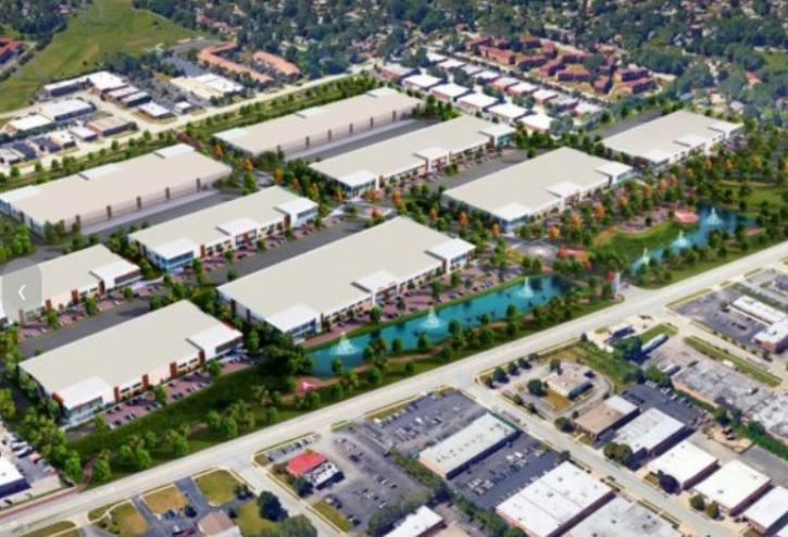 An aerial rendering of Elk Grove Technology Park