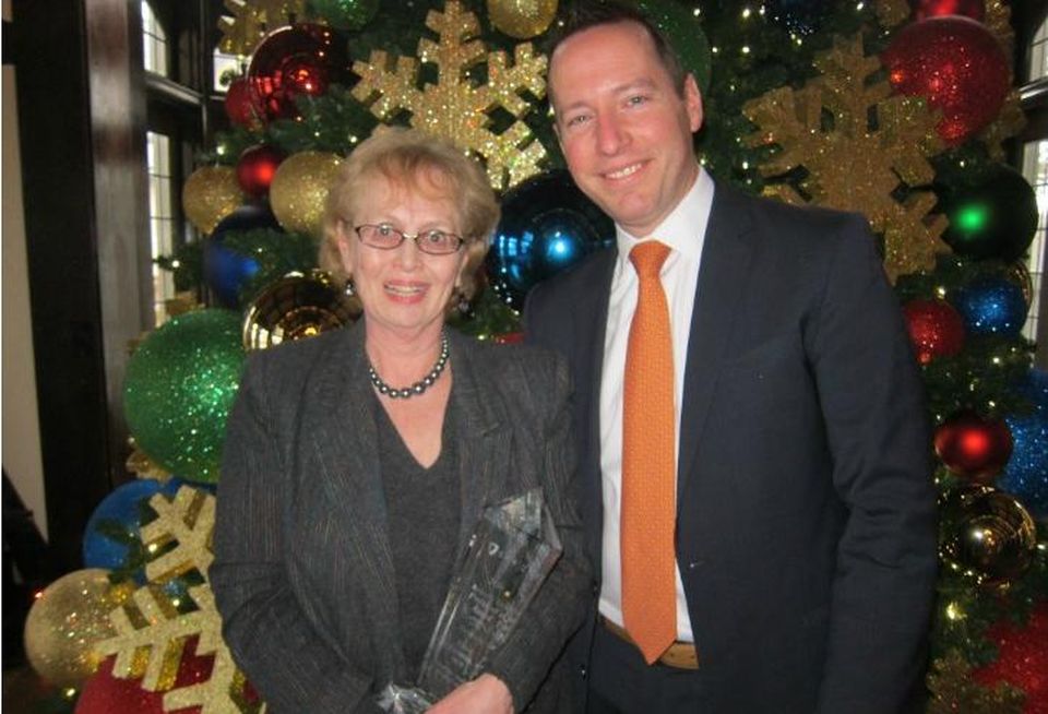 NGKF senior managing director Elise Couston with NAI Hiffman EVP Adam Roth