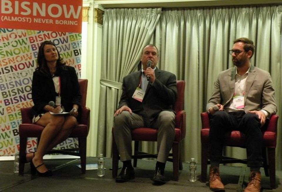 Freeborn & Peters Partner Tina Bird, W.E. O'Neil Construction President John Russell and WiredScore Founder and CEO Ari Barendrecht