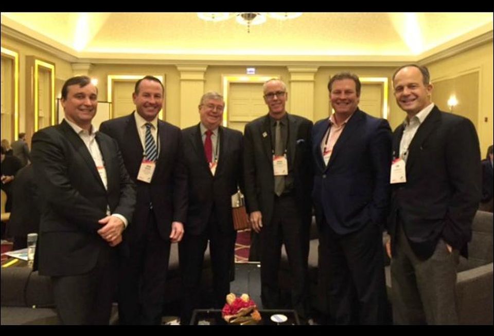 CityLift Parking's Scott Gable, Murphy Development's John Murphy, Higgins Development's Jack Higgins, KTGY Architecture + Planning's David Kennedy, McCaffery Interest's Clayton McCaffery and Focus Development's Tim Anderson