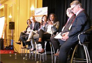 Mary Cook Associates Founder and President Mary Cook, Focus Development CEO Tim Anderson, IOTAS Founder and CEO Scé Pike, CRG Director of Multifamily Brittani Sanders,
Golub & Co Principal and Executive Vice President Lee Golub and BKV Group CEO Jack Boarman