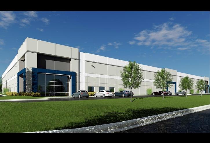 A rendering of a spec industrial building being developed by The Missner Group and Sitex in Wheeling, Ill.