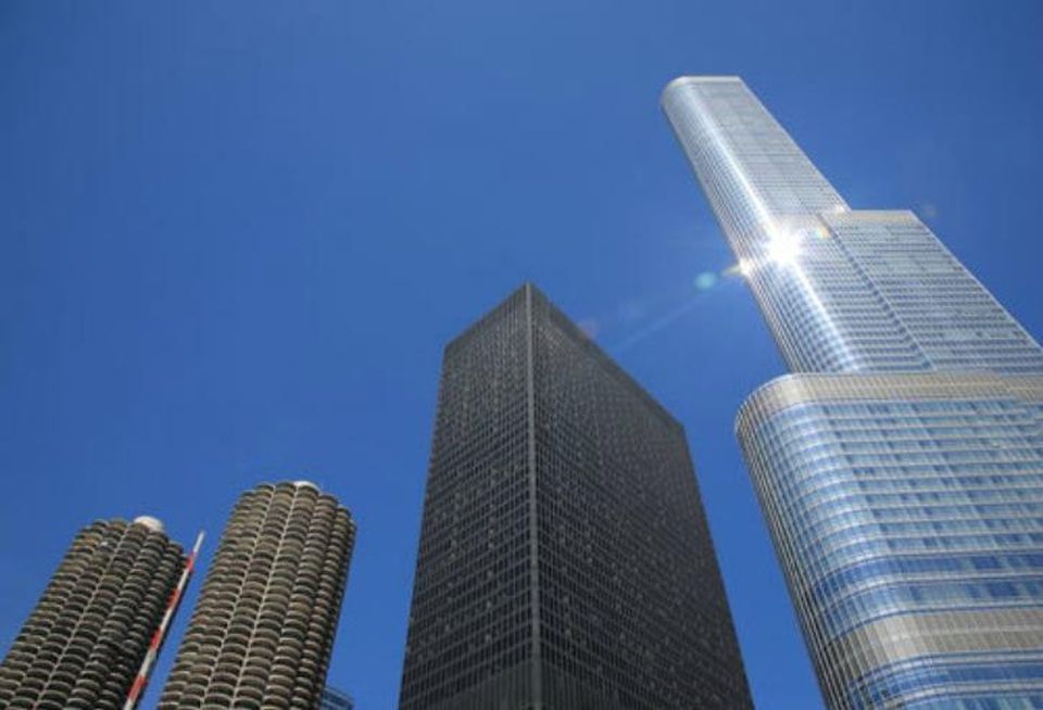Left to right: Marina Towers, AMA Plaza and Trump Tower Chicago