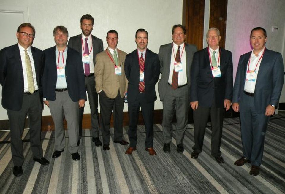 CenterPoint Properties Chief Investment Officer Jim Clewlow, CoStar Group Director Rene Circ, Gramercy Property Trust Chief Investment Officer Nick Pell, Stag Industrial Senior Vice President Brad Sweeney, TH Real Estate Managing Director Graydon Bouchillon, Inland Mortgage Capital President Art Rendak, Seefried Industrial Properties Executive Chairman Ferdinand Seefried and Avison Young Principal Eric Foster