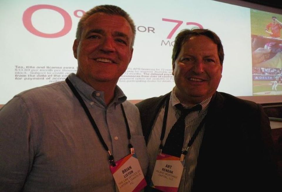 The Law Offices of Liston & Tsantillis partner Brian Liston and Inland Mortgage Capital President Art Rendak