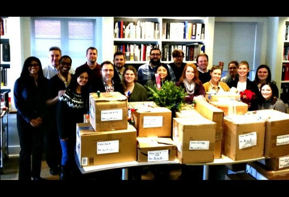 The Morgante Wilson team compiled holiday baskets for 10 families served by Revive Center for Housing and Healing.