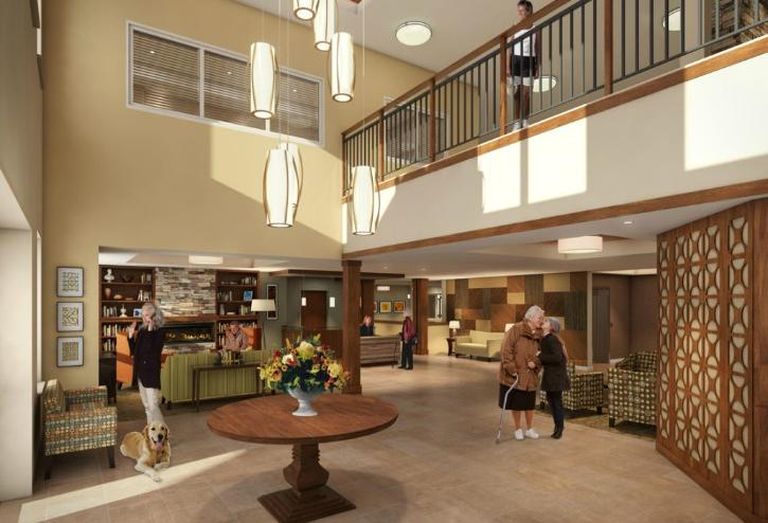 An interior rendering of CA Senior Ventures upcoming senior living facility in Grayslake, IL