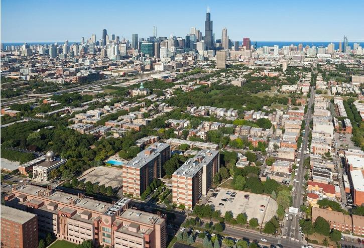 An $111 million joint venture arranged by Chicago-based institutional brokerage firm KIG is planning a 5.65-acre mixed-use development in the heart of the Illinois Medical District on Chicago’s Near West Side. The project includes renovations to the existing Medical District Apartments complex (pictured in foreground).