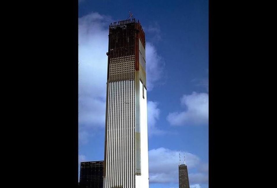 Aon Center, Chicago, under construction in 1973