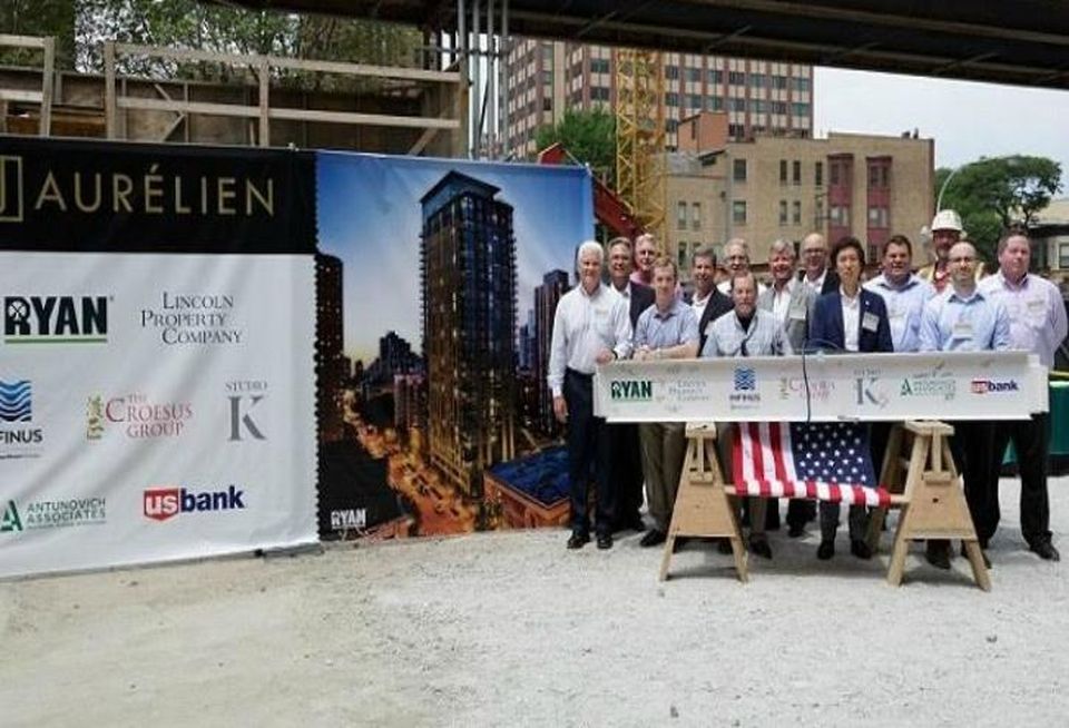 Tim Hennelly, Ryan Cos: Bob Goodpaster, Ryan Cos; Bob Wehner, Ryan Cos; Dan Walsh, Ryan Cos; Jim Herbst, Ryan Cos; Joe Antunovich, Antunovich Associates; Charlie Dillon, Lincoln Property Co; Brian Byrne, Lincoln Property Co; Scot Ferguson, Antunovich Associates; Kazushige Morimoto, Daiwa House Texas; Joe Segobiano, Lincoln Property Co; Jason Cmelo, Ryan Cos; Brendan Bosko, Daiwa House Texas; Andrew Cummings, Daiwa House Texas