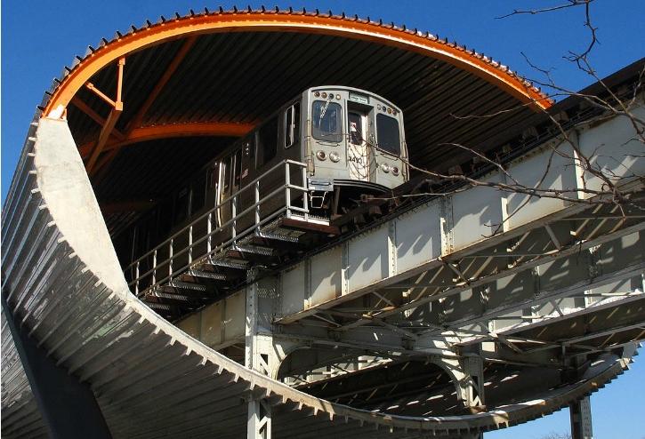 CTA's Bronzeville/Illinois Institute of Technology Green Line 'L' station. Bronzeville Chicago