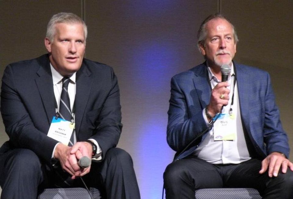 Exeter Property Group Principal Matt Brodnick and USAA Executive Managing Director David Buck
