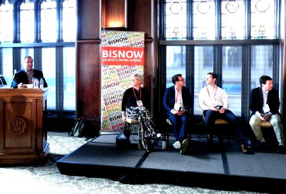 DropSpot co-foudner Richard Waryn, KIG principal Susan Tjarksen, @properties co-founder Thaddeus Wong, Chicago Ventures principal Ezra Galston and MATH Venture Partners managing director Mark Achler