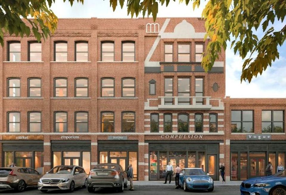A rendering of Tucker Development and Acadia Realty's upcoming 900 West development, Chicago.