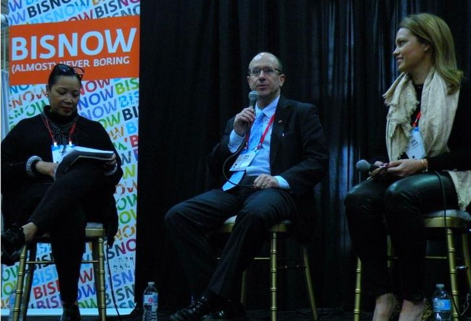 International Interior Design Association CEO Cheryl Durst, Kelso-Burnett Executive Vice President John Ryder and Amerigo Chief of People and Enterprise Ofa Stead