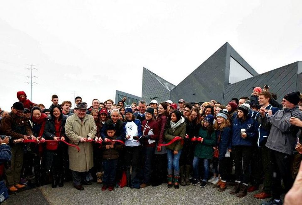 The ribbon cutting ceremony for the boathouses at Park 571, Chicago