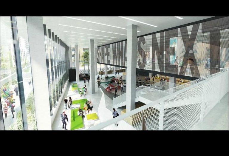A rendering of Columbia College Chicago's upcoming student center.