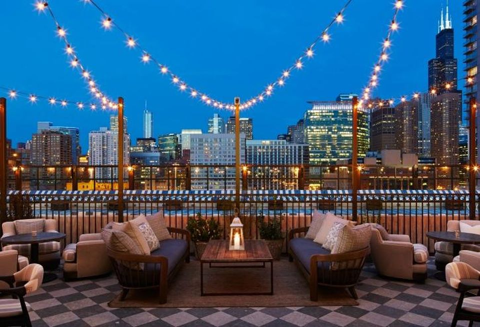 The rooftop view at Soho House Chicago.