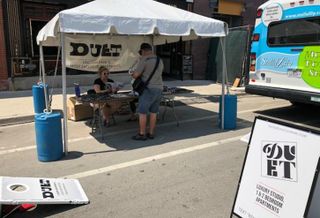 33 Realty worked a tent promoting Duet, a new apartment development in Lincoln Park, at Taste of Lincoln Avenue last weekend.