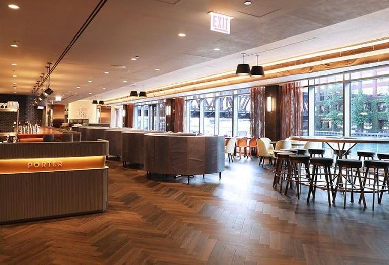 Porter Kitchen and Deck at 150 North Riverside, Chicago