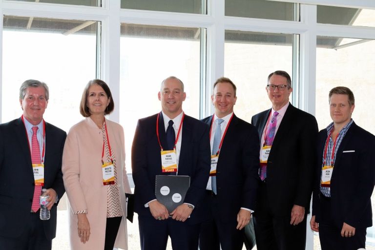 Crescent Real Estate Managing Director John Zogg, Perkins + Will Principal Brigitte Preston, Connectivity Wireless Solutions Director of Strategic Accounts Mark Niehus, who moderated, KDC Senior Vice President of Development Ryan McManigal, Dallas Area Rapid Transit President and Executive Director Gary Thomas, and ZOM Living Vice President-South & Southwest Jason Haun.