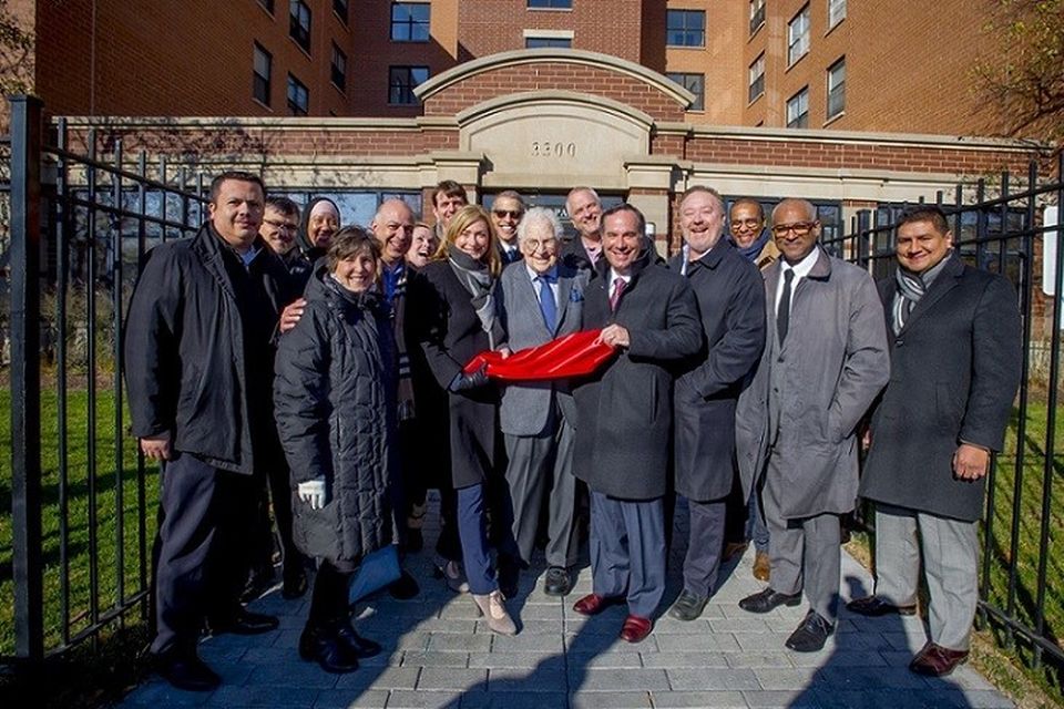 The ribbon-cutting at East Park Apartments.