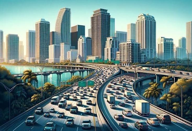 Miami Traffic Illustration