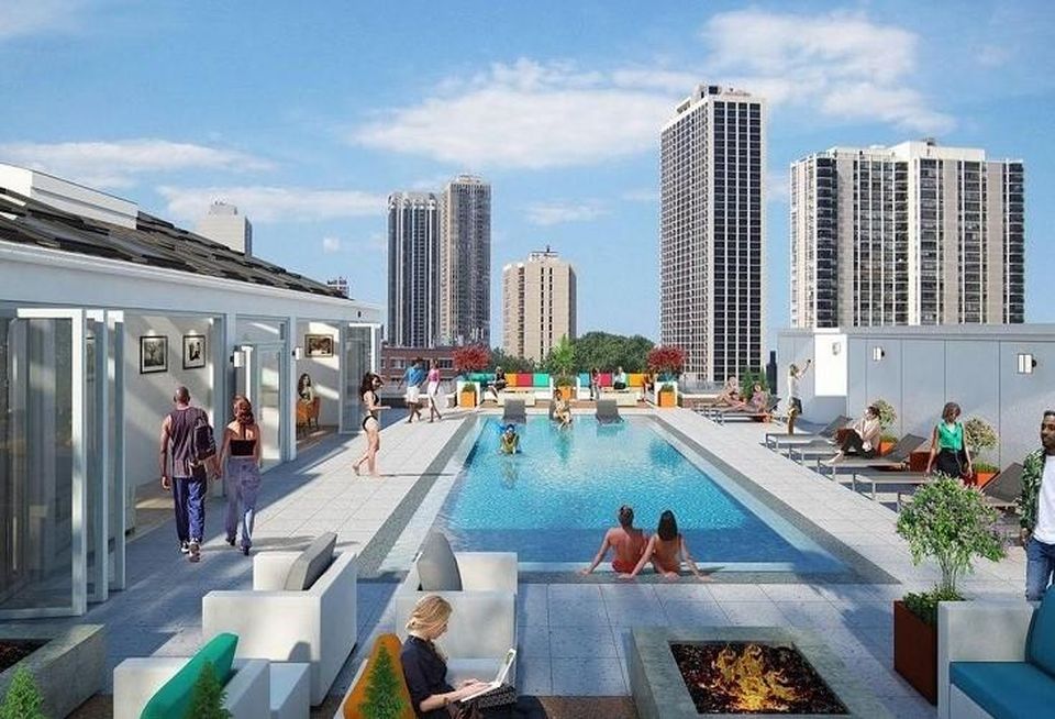The rooftop at 1325 N. Wells, which just started pre-leasing.