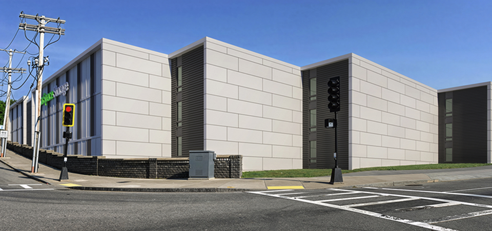 A rendering of a self-storage development at 1725 Hyde Park Ave. in Boston