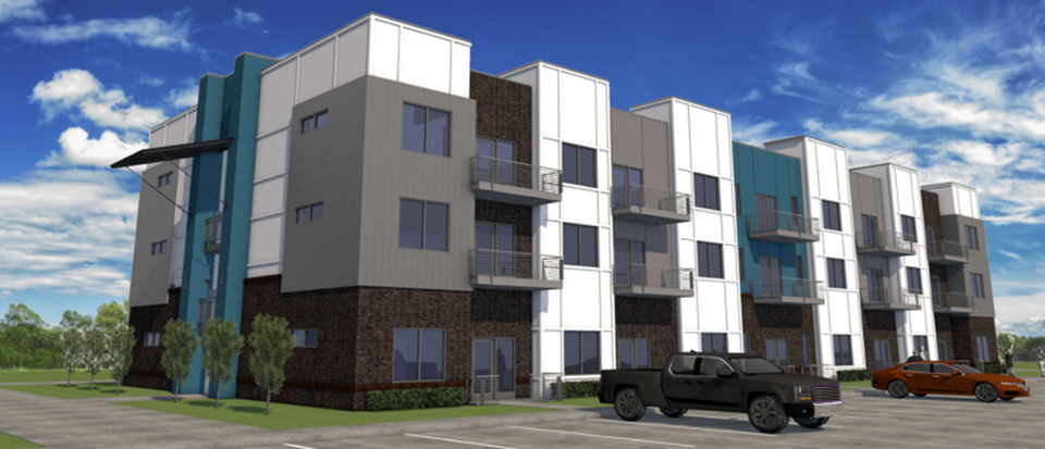 Rendering of Vic Centre Apartments.