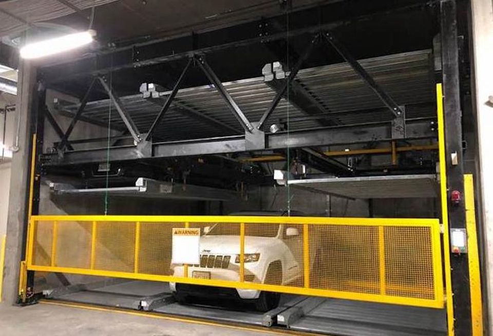 An example of a CityLift puzzle shift parking system at Markwood Enterprises' Los Angeles developments