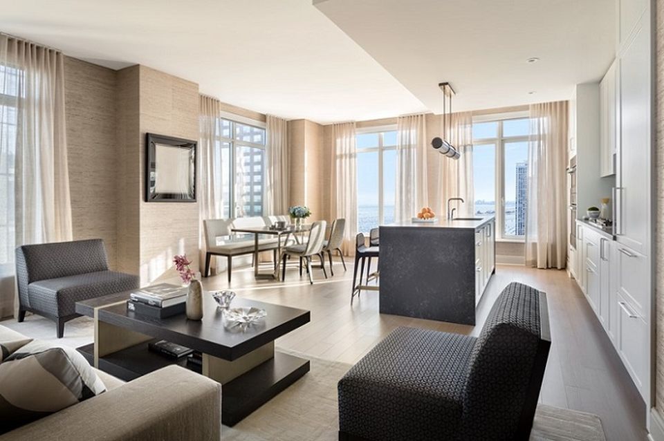 A two-bedroom model residence at One Bennett Park. 