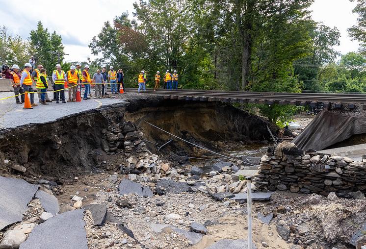 A sinkhole in Leominster was caused by excessive rainfall.