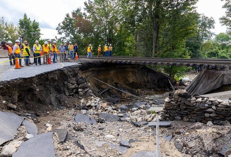 A sinkhole in Leominster was caused by excessive rainfall.