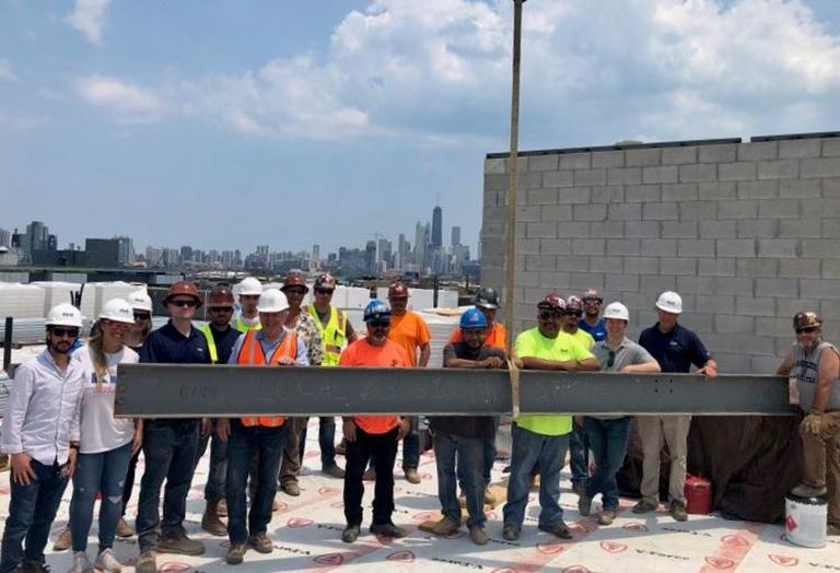 The topping off of Alcove Wicker Park.