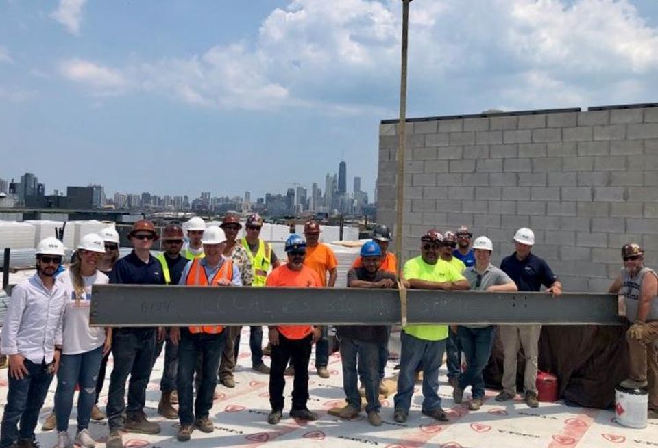 The topping off of Alcove Wicker Park.