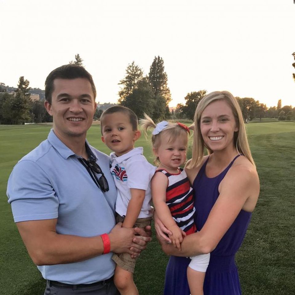 CBRE Senior Vice President Patrick Wade, his wife, Lindsay, son, Tyler and daughter, Madison
