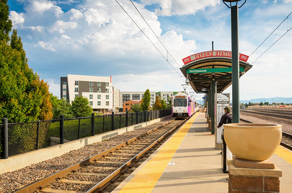 The 238-unit complex is adjacent to a light-rail station.