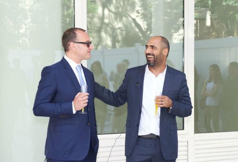 HAP Investments founders Eran Polack and Amir Ansel at the 329 Pleasant Ave. Ribbon Cutting in NY
