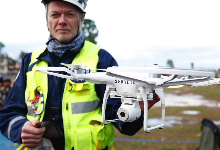 drones on construction site
